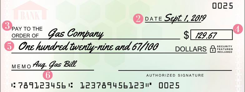 writing a check example